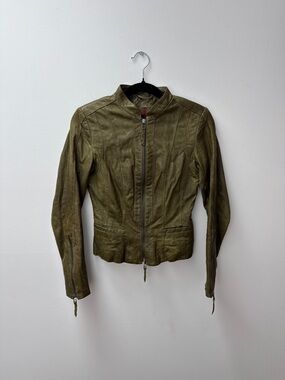 Danner Olive Leather Moto Jacket